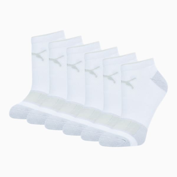 Women's Low Cut Socks [6 Pack], WHITE / GREY, extralarge